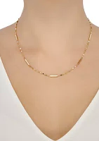 10K Yellow Gold Square Bar Necklace