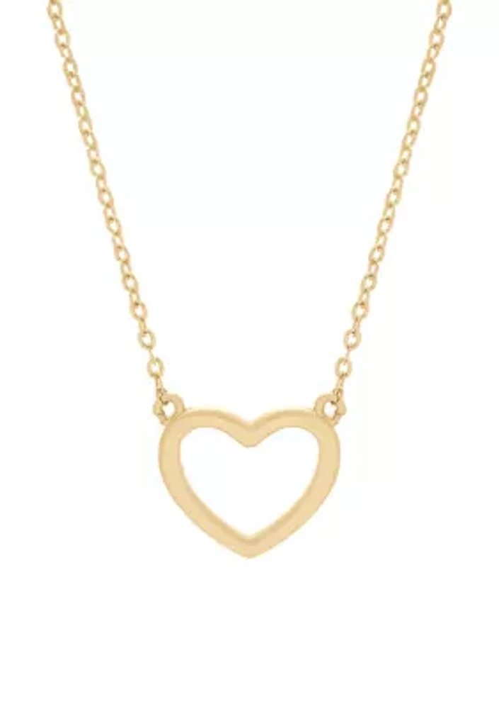 Polished Heart Necklace in 10k Yellow Gold