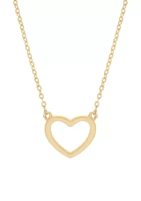 Polished Heart Necklace in 10k Yellow Gold