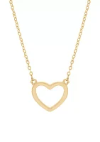 Polished Heart Necklace in 10k Yellow Gold