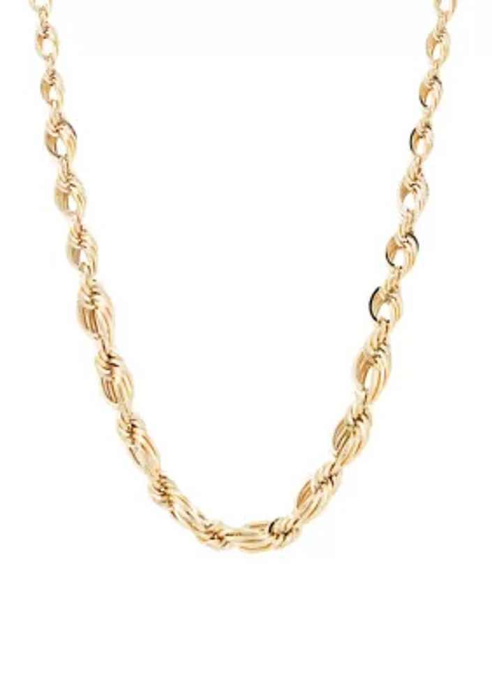 Open Oval Rope Chain in 10K Yellow Gold 