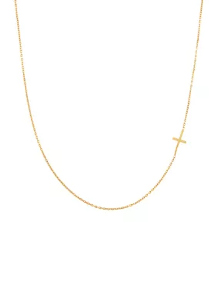 Cross Chain Necklace in 10K Yellow Gold 