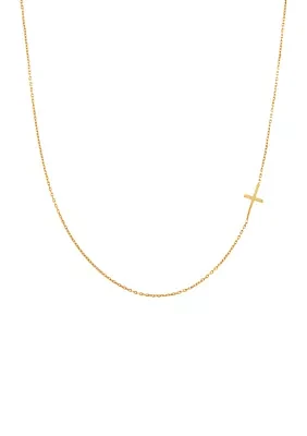 Cross Chain Necklace in 10K Yellow Gold 