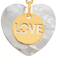 Heart Pendant Necklace in 10K Two Tone Gold