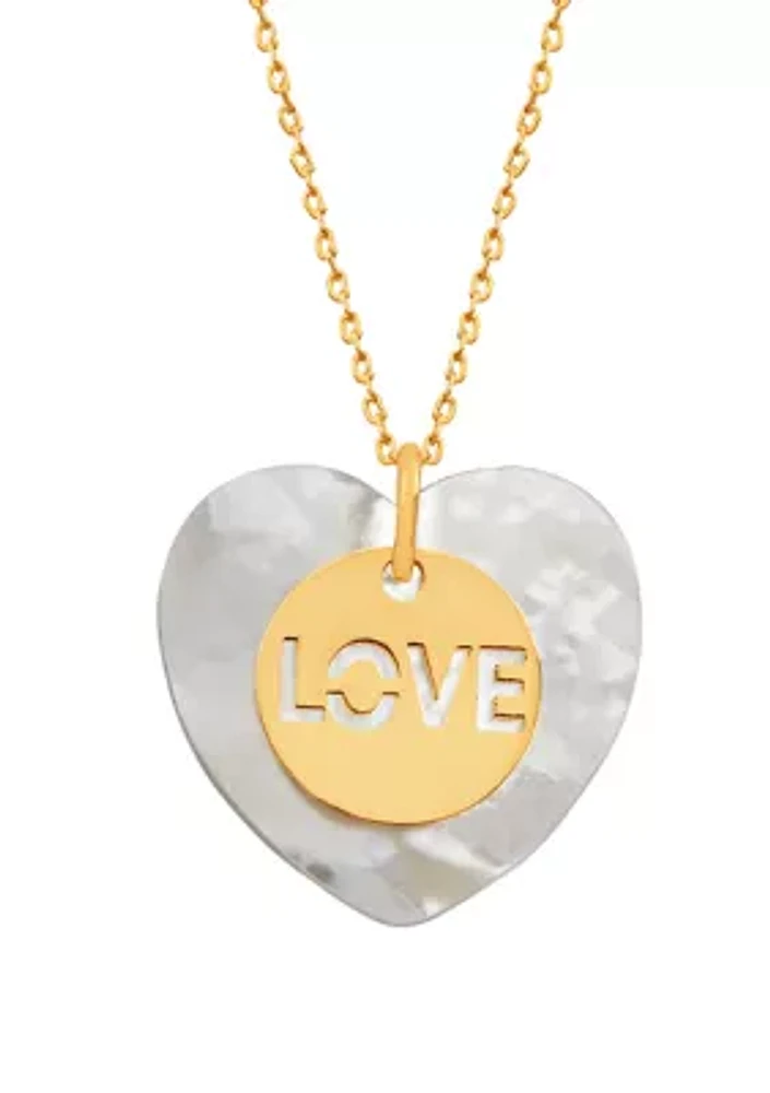 Heart Pendant Necklace in 10K Two Tone Gold