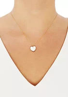 Heart Pendant Necklace in 10K Two Tone Gold