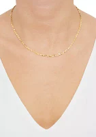 Triple Row Mirror Chain Necklace in 10K Yellow Gold