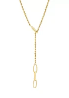 Oval Links Lariat Necklace in 10K Yellow Gold