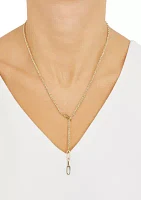 Oval Links Lariat Necklace in 10K Yellow Gold