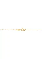 Starburst Drop On Mirror Chain Necklace in 10K Yellow Gold