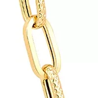 Long Open Oval Shape Link Necklace in 10K Yellow Gold