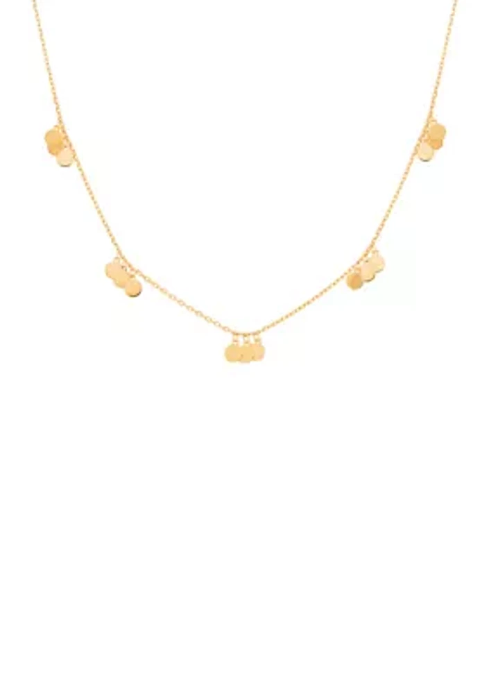 Disc Station Necklace in 10K Yellow Gold