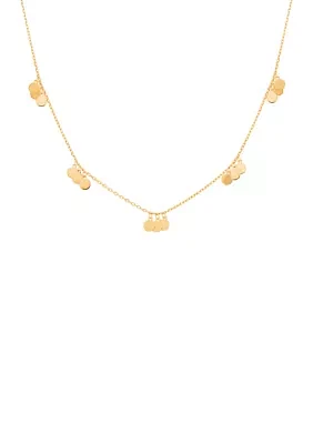 Disc Station Necklace in 10K Yellow Gold