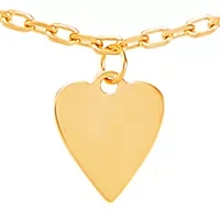 Dangle Heart Drop Necklace in 10K Yellow Gold