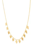 Dangle Heart Drop Necklace in 10K Yellow Gold