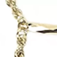 10K Yellow Gold Hollow Tube Station Lariat Necklace 