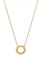 Circle Dangle Necklace in 10K Yellow Gold