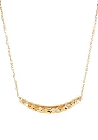 Curve Bar Dangle Necklace in 10K Yellow Gold