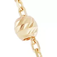 3 Heart & Beads Station Necklace in 10K Tri-Tone Gold