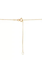 3 Heart & Beads Station Necklace in 10K Tri-Tone Gold