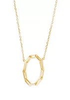 Paperclip Circle on Rolo Chain in 10K Yellow Gold