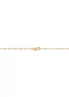 10K Yellow Gold Heart Drop on Paperclip Chain Necklace