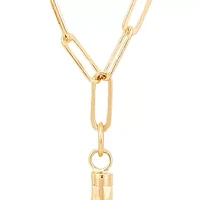 Stick on Paperclip Necklace in 10K Yellow Gold