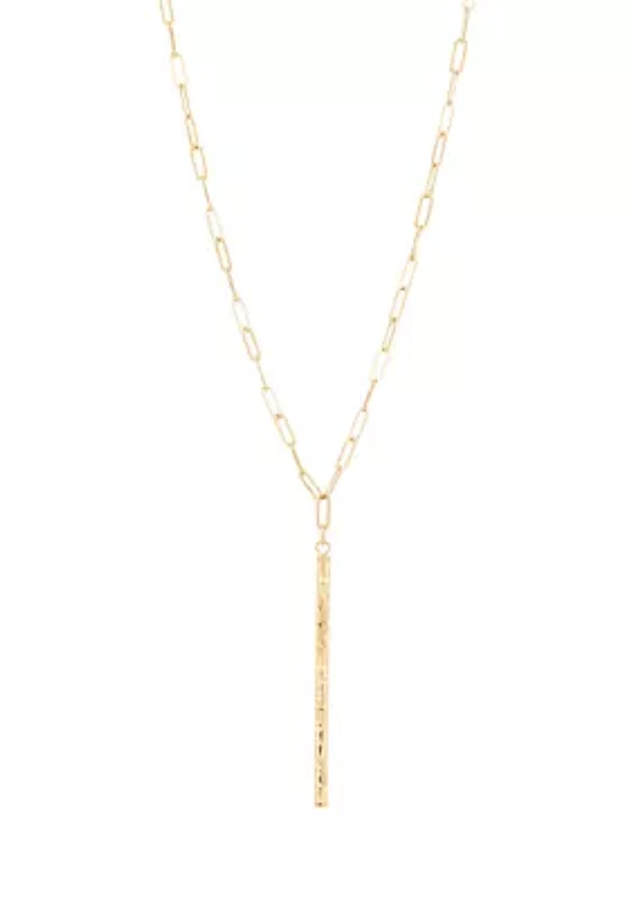 Stick on Paperclip Necklace in 10K Yellow Gold