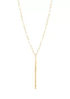 Stick on Paperclip Necklace in 10K Yellow Gold