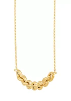 Curved Oval Link on Cable Chain Necklace in 10K Yellow Gold