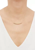 Curved Oval Link on Cable Chain Necklace in 10K Yellow Gold