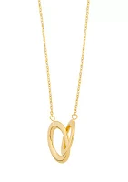 Interlock Paperclip on Cable Chain Necklace in 10K Yellow Gold