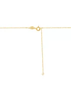 Interlock Paperclip on Cable Chain Necklace in 10K Yellow Gold