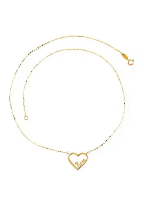 Heart Necklace in 10K Yellow Gold