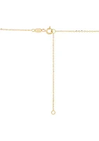 Interlock Paperclip on Cable Chain Necklace in 10K Yellow Gold