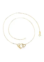 Graduated Heart Necklace in 10K Yellow Gold