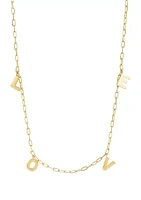 Dangle Love Station Necklace in 10K Yellow Gold