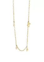 Dangle Love Station Necklace in 10K Yellow Gold