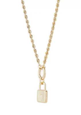 Lock with Keyhole Necklace in 10K Yellow Gold