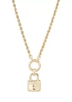 Lock with Keyhole Necklace in 10K Yellow Gold