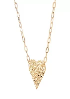 18x15mm Heart with Paperclip Chain Necklace in 10K Yellow Gold