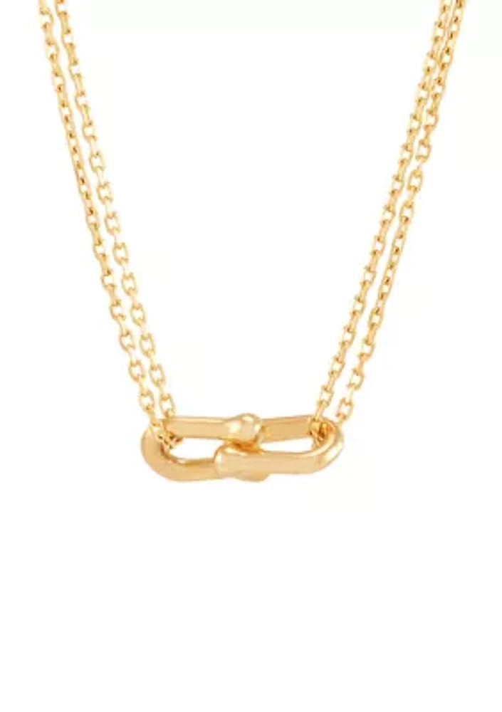 U Shape Interlock Necklace in 10K Yellow Gold