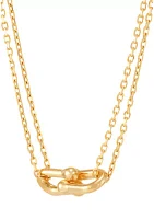 U Shape Interlock Necklace in 10K Yellow Gold