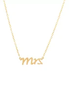 Letter Mrs. Necklace in 10K Yellow Gold