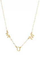 Station On Mom Necklace in 10K Yellow Gold