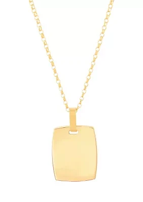 Dog Tag Pendant with 18" Cable Chain Necklace in 10K Yellow Gold