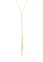 Long 2 Bar Drop Necklace in 10K Yellow Gold