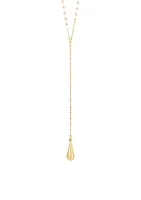 Lariat Teardrop Necklace in 10K Yellow Gold