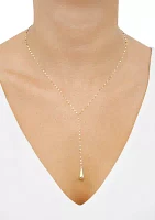 Lariat Teardrop Necklace in 10K Yellow Gold