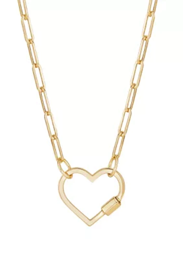 Open Heart Necklace in 10K Yellow Gold